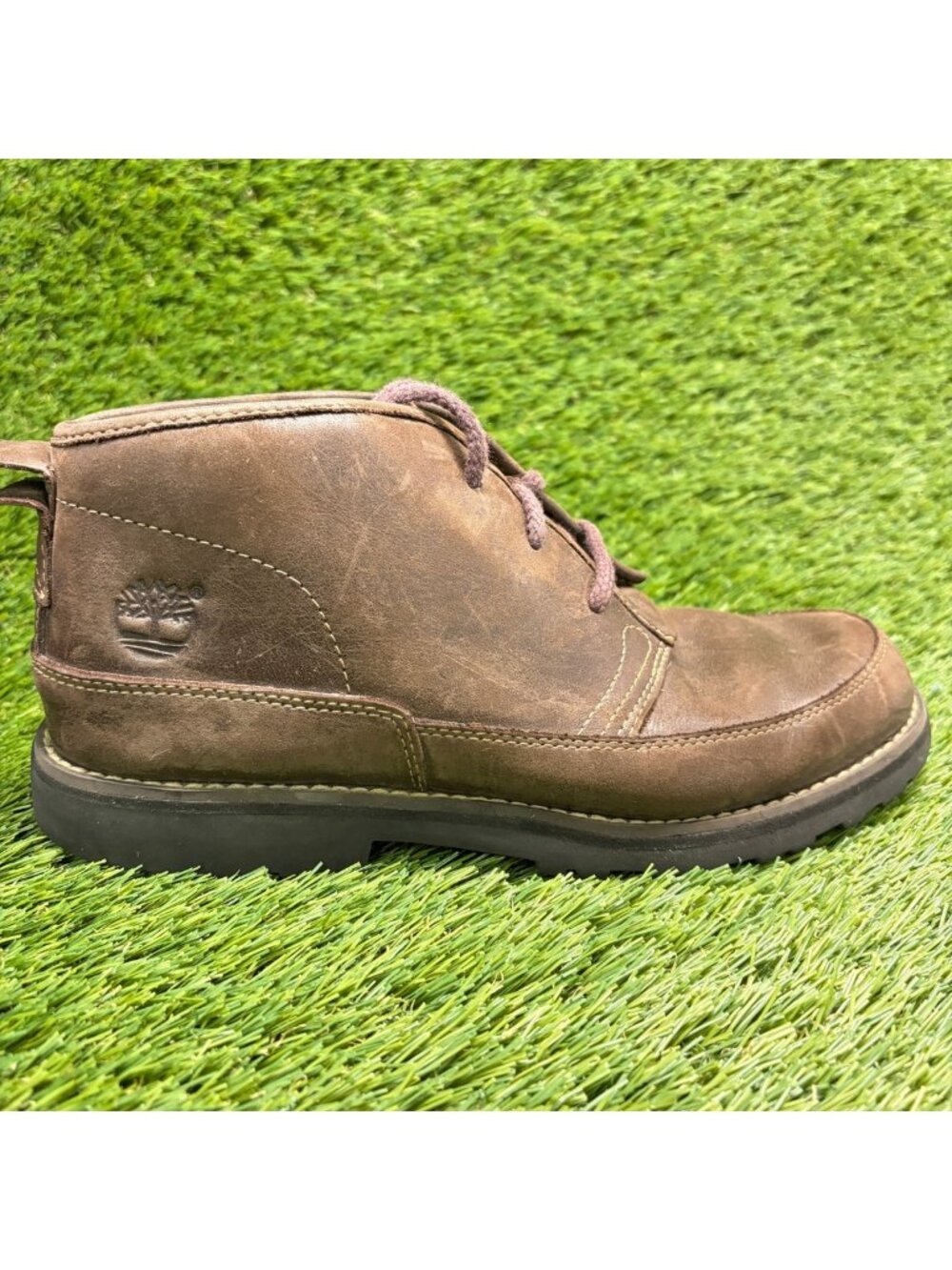 Timberland Earthkeepers Boys Size 6Y Brown Outdoor Leather Lace Up Chukka Boots